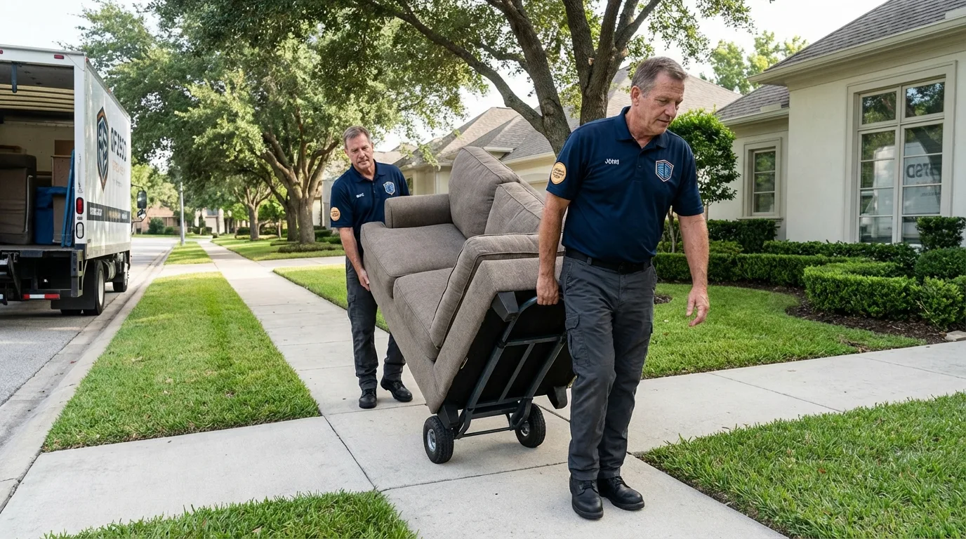 Local residential moving crew loading furniture in Yuma, AZ