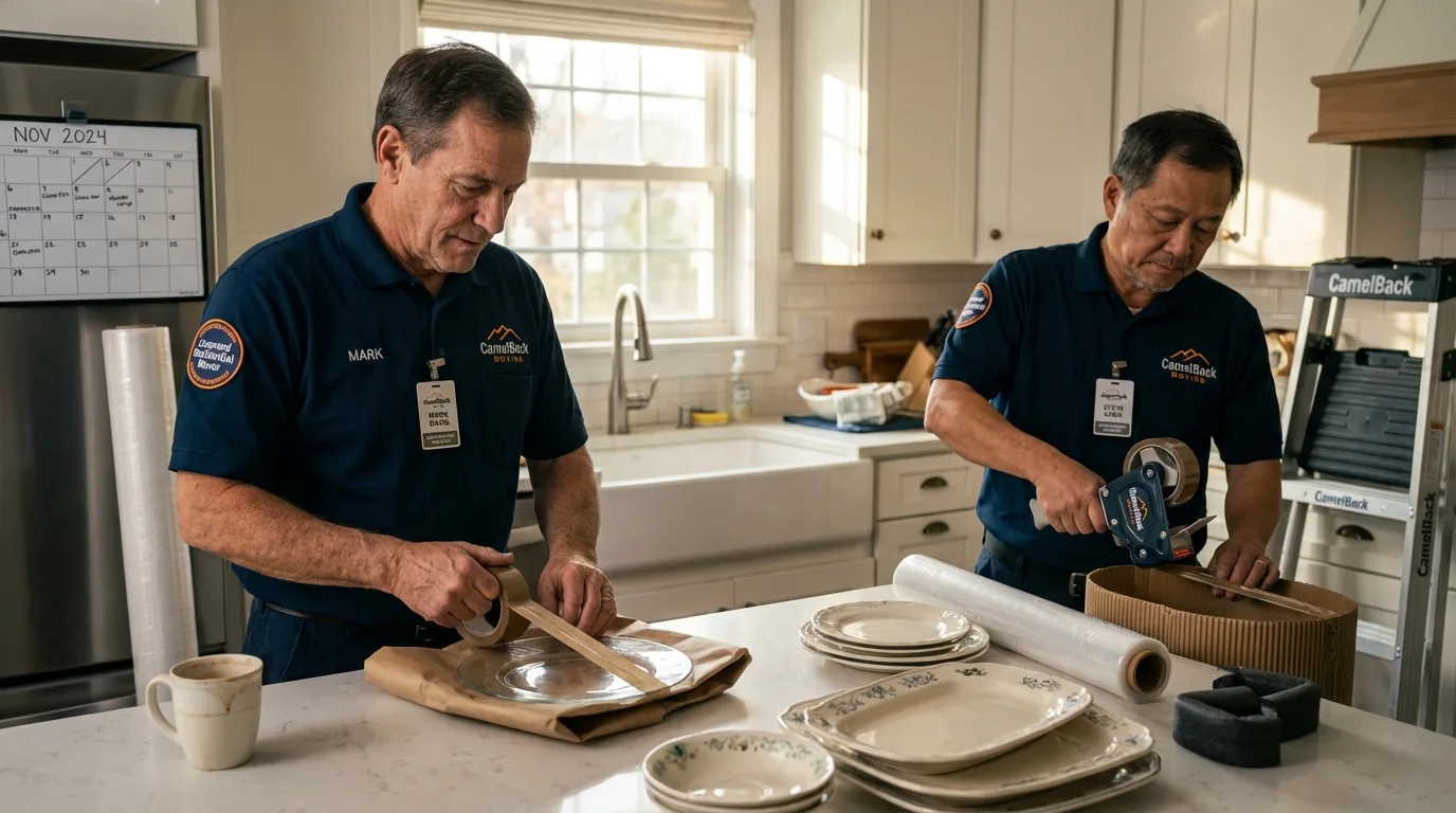 Professional crew packing kitchen dishware in Yuma, AZ